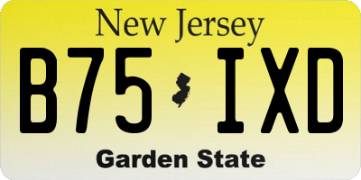 NJ license plate B75IXD