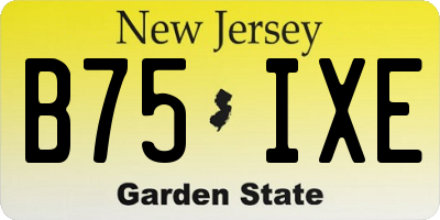 NJ license plate B75IXE