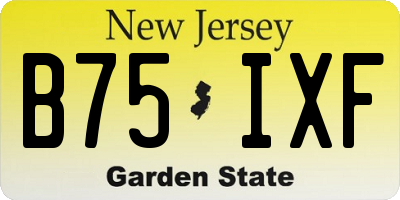 NJ license plate B75IXF