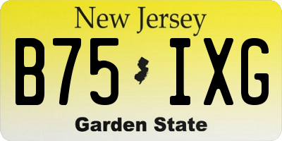 NJ license plate B75IXG