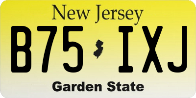 NJ license plate B75IXJ