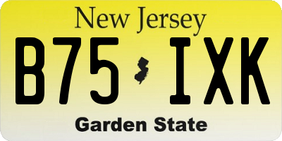 NJ license plate B75IXK