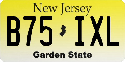 NJ license plate B75IXL