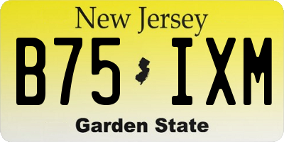 NJ license plate B75IXM
