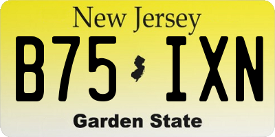 NJ license plate B75IXN