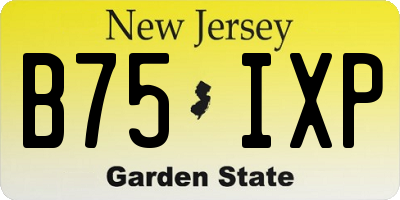NJ license plate B75IXP