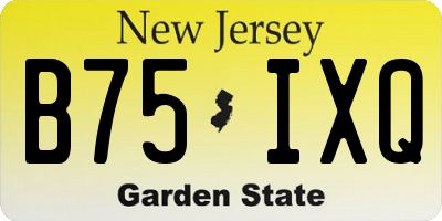 NJ license plate B75IXQ