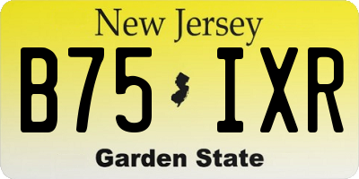 NJ license plate B75IXR