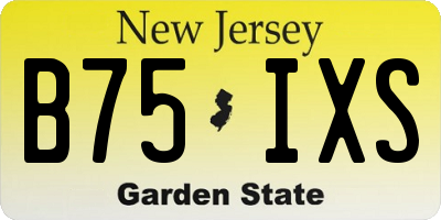 NJ license plate B75IXS