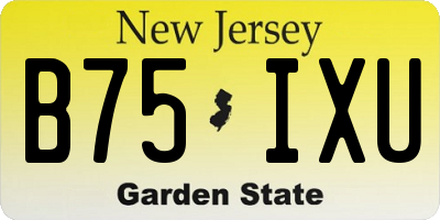 NJ license plate B75IXU