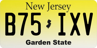 NJ license plate B75IXV