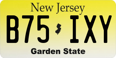 NJ license plate B75IXY