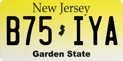 NJ license plate B75IYA