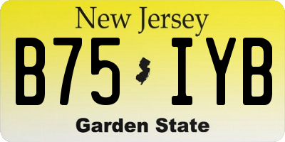 NJ license plate B75IYB