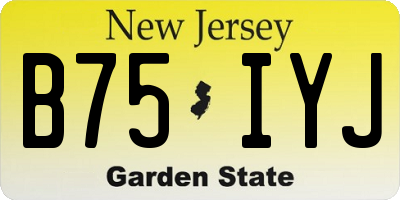 NJ license plate B75IYJ