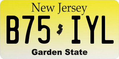 NJ license plate B75IYL