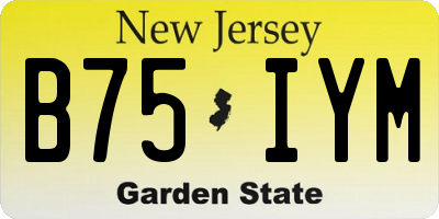 NJ license plate B75IYM