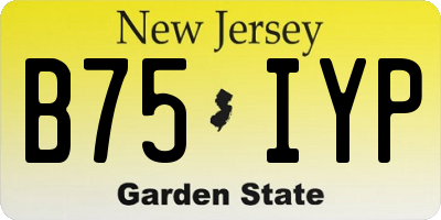 NJ license plate B75IYP