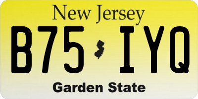 NJ license plate B75IYQ