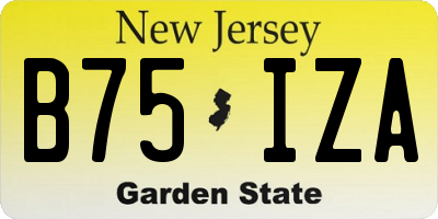 NJ license plate B75IZA