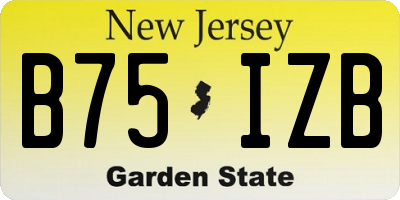 NJ license plate B75IZB