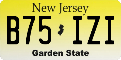 NJ license plate B75IZI