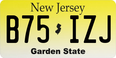 NJ license plate B75IZJ