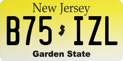 NJ license plate B75IZL