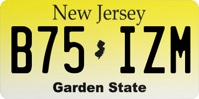 NJ license plate B75IZM