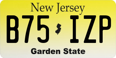 NJ license plate B75IZP