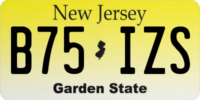 NJ license plate B75IZS