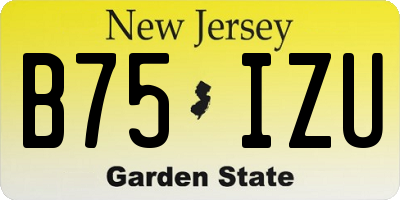 NJ license plate B75IZU