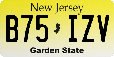 NJ license plate B75IZV