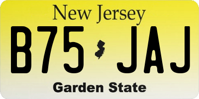 NJ license plate B75JAJ