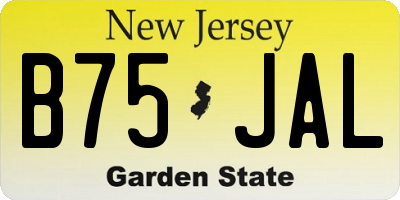 NJ license plate B75JAL
