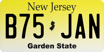 NJ license plate B75JAN