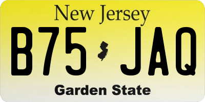 NJ license plate B75JAQ