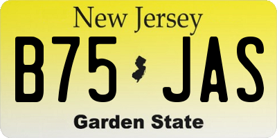 NJ license plate B75JAS