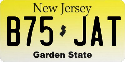 NJ license plate B75JAT