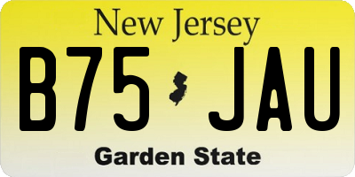 NJ license plate B75JAU