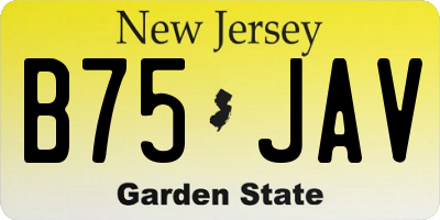 NJ license plate B75JAV