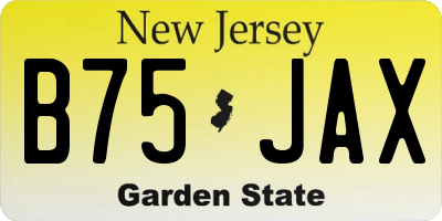 NJ license plate B75JAX