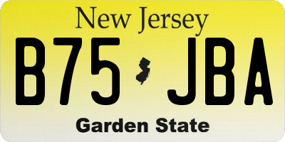 NJ license plate B75JBA
