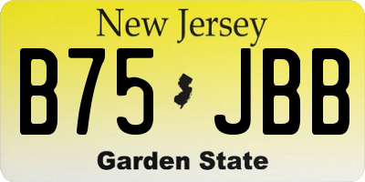 NJ license plate B75JBB