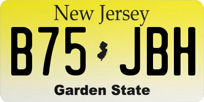 NJ license plate B75JBH