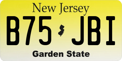 NJ license plate B75JBI