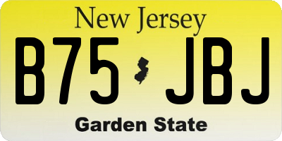 NJ license plate B75JBJ