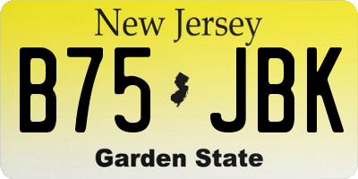 NJ license plate B75JBK