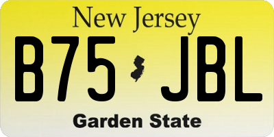NJ license plate B75JBL