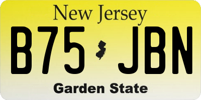 NJ license plate B75JBN